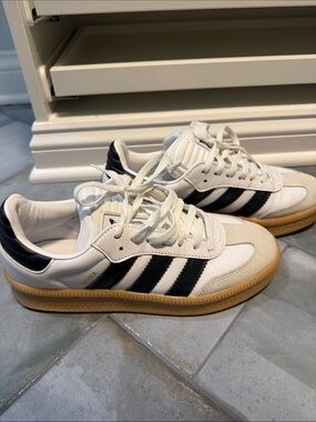 adidas White Black & Gum Classic Sneakers